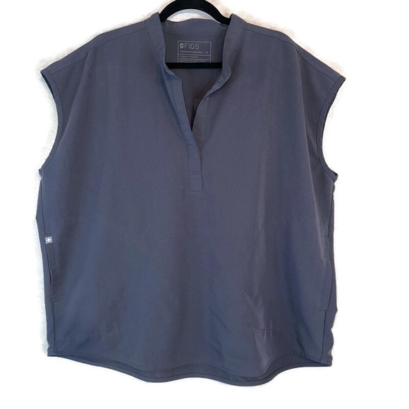 Figs Tops Figs Womens Xl Rafaela Oversized Charcoal Grey Scrub Top